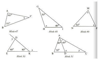 Tổng ba góc của một tam giác - Bài tập sách giáo khoa Toán 7 tập I | Hoc360.net