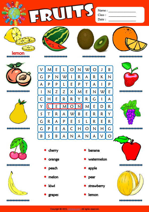 Найди слова фрукты