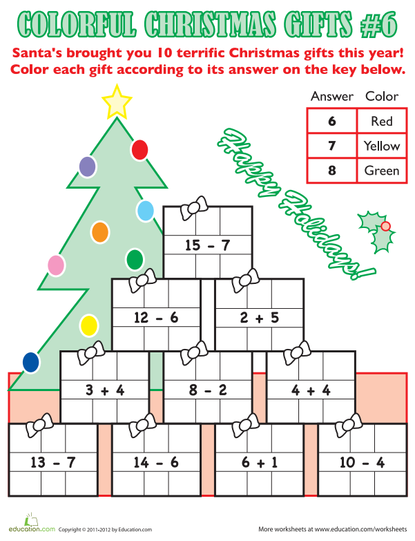 Colorful Christmas Math #6