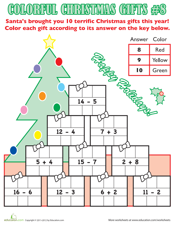 Colorful Christmas Math #8