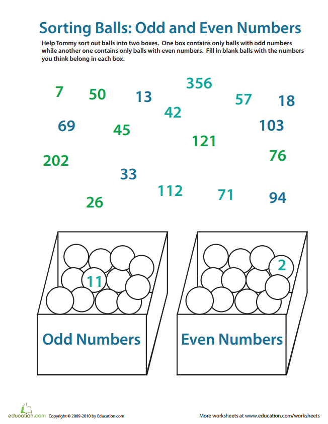 sorting odd and even numbers first grade math hoc360net